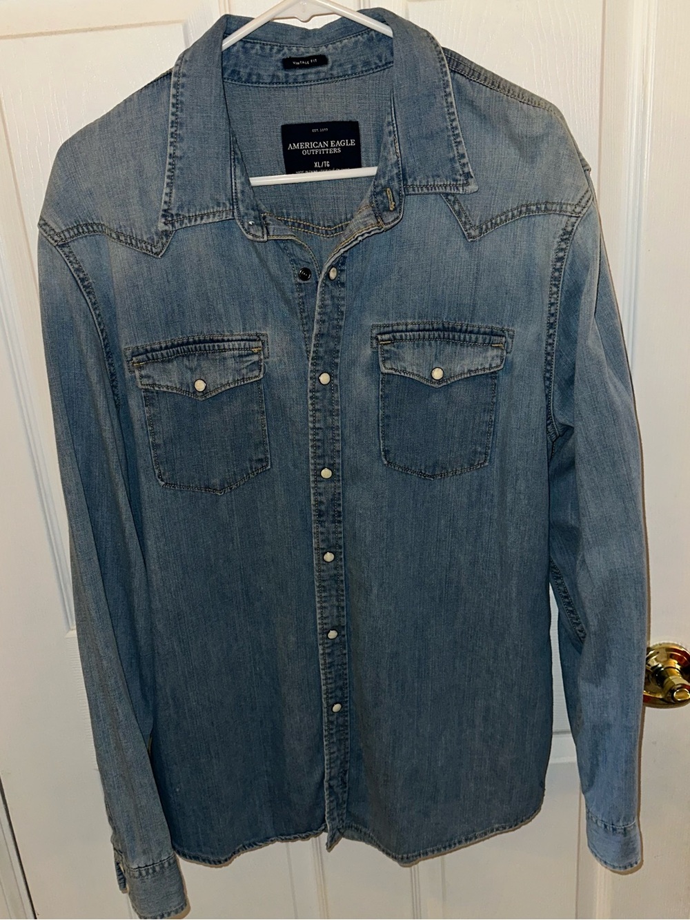 American Eagle Snap Denim Shirt